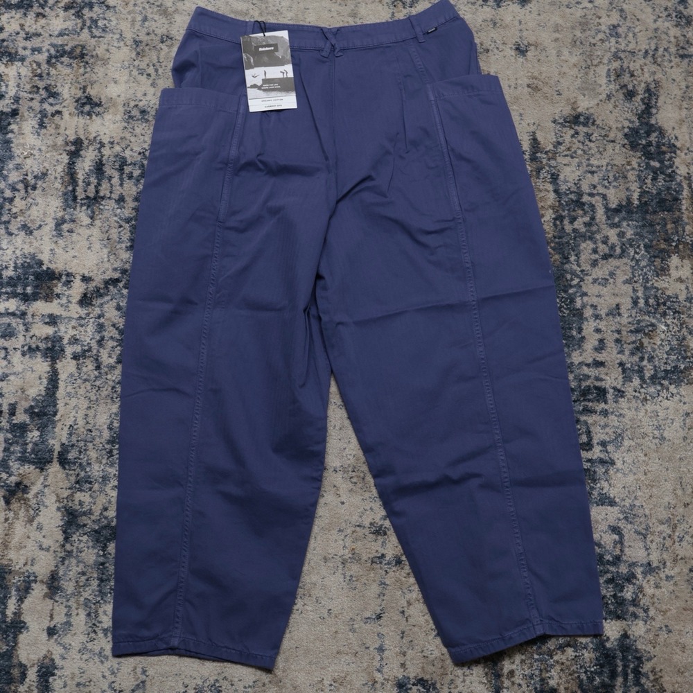 NWT Finisterre Croft Barrel Trouser Womens 36R High Waisted Tapered Canvas Pants
